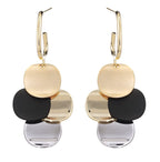 SinglinArt Black 14K Gold Plated Earrings for Women Dangle Drop Fashion Jewelry