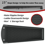 NAACOO 2 Pack Downspout Splash Block, 24" Rain Gutter Downspout Extensions/Extender with 4pc Fixing Nails, Drainage to Protect House Foundations(4 Piece|Black)