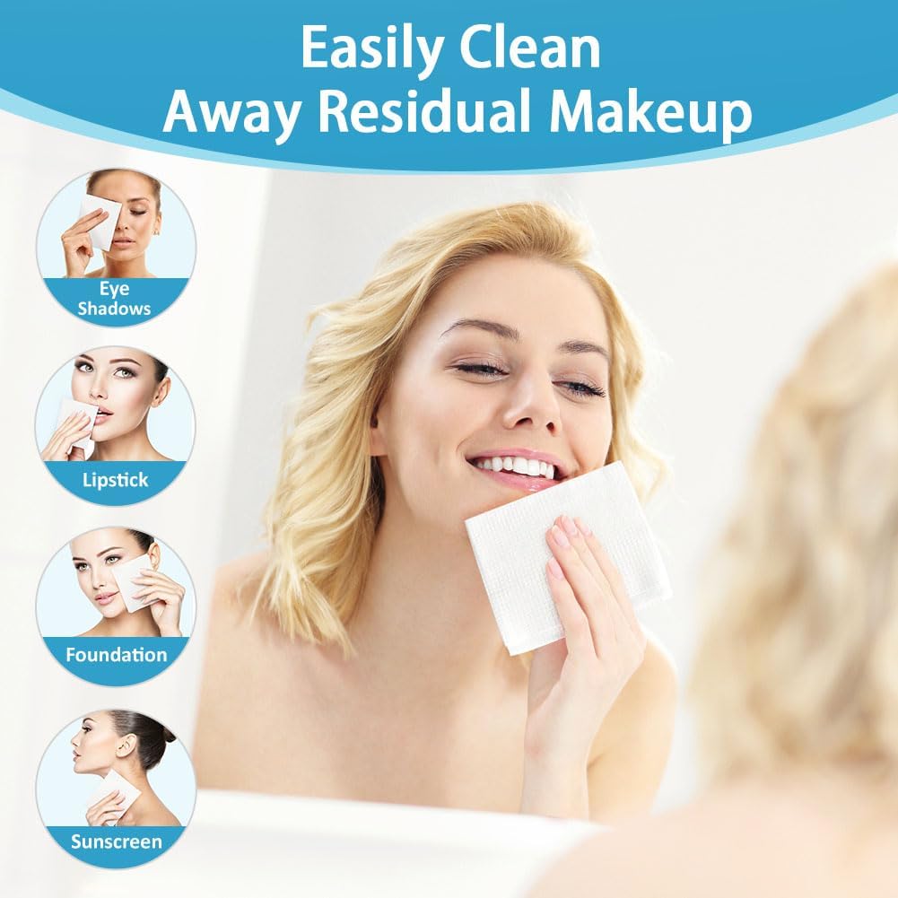 HOMEXCEL Face Towels, Disposable Face Towelette, Biodegradable Makeup Remover Dry Wipes, Super Soft Clean Facial Towels Wash Cloth for Sensitive Skin,600 Count