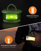 Bylitodt Camping String Lights, Retractable 32.8ft RGB Flash Lamp, Rechargeable Fairy LED Rope Lights Outdoor Waterproof, Portable Hanging Lantern for Outside Tent Patio Awning Garden RV Essentials