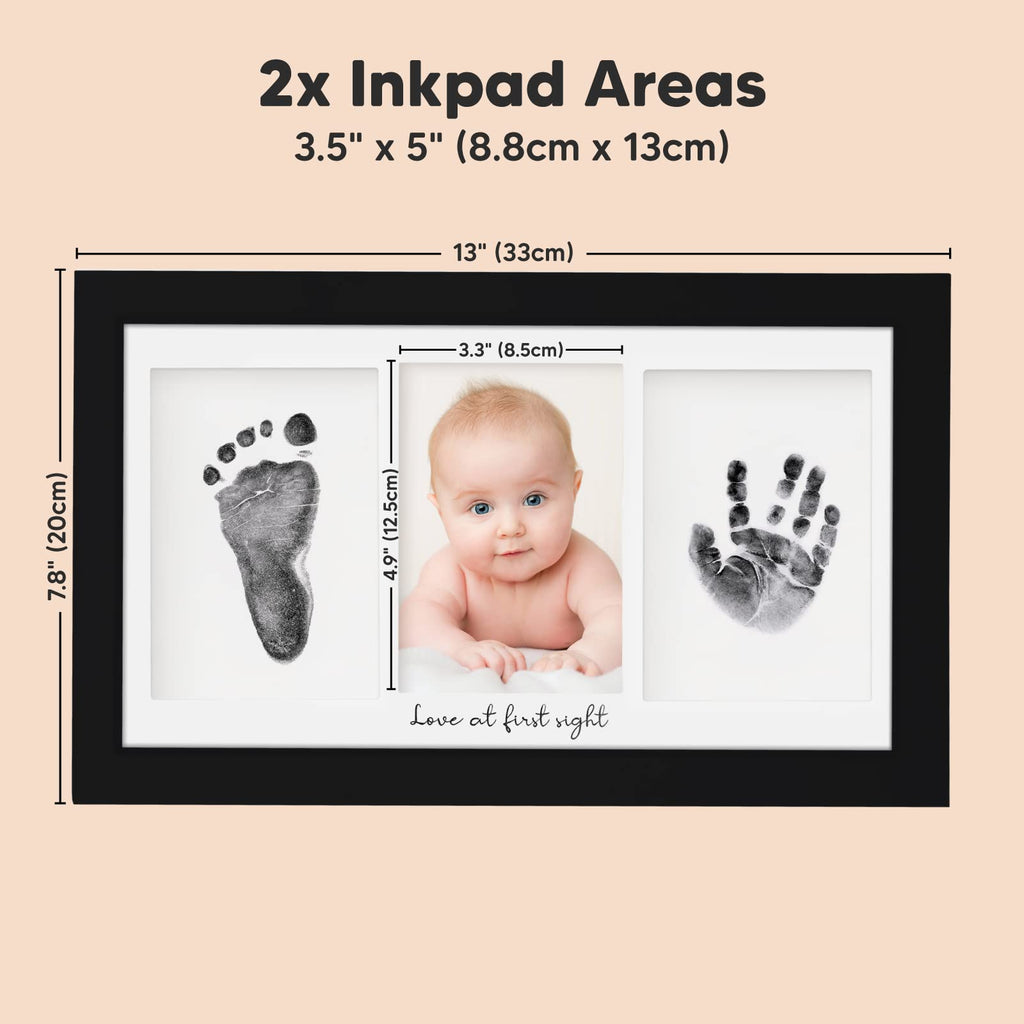 Inkless Hand and Footprint Kit, Boy Girl Newborn Keepsake (Onyx Black)