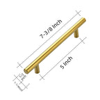 Ravinte 15 Pack 7.38" Cabinet Pulls Brushed Brass Stainless Steel Kitchen Cupboard Handles Cabinet Handles 7.38" Length, 5" Hole Center