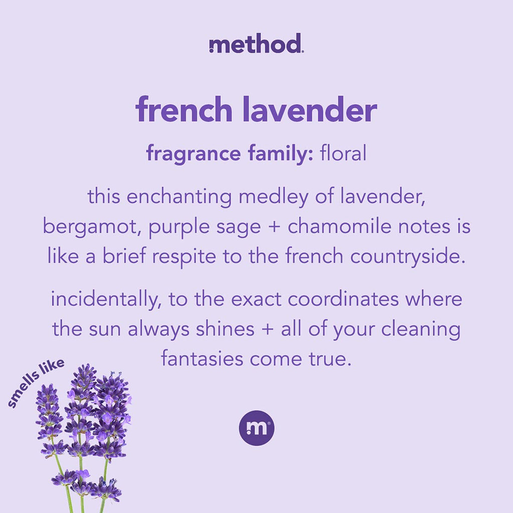 Method All-Purpose Cleaning Wipes, French Lavender, Multi-Surface, Compostable, 70 Count (Pack of 6)