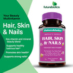 Futurebiotics Hair, Skin & Nails Beauty MultiVitamin with Biotin, Hair Vitamins and Skin Vitamins that Promote Healthy Hair and Nail, 180 Tablets