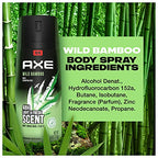 AXE Wild Bamboo Men's Body Spray Deodorant 48hr Odor Protection With Essential Oils Aluminum Free Deodorant Body Spray 4.0oz