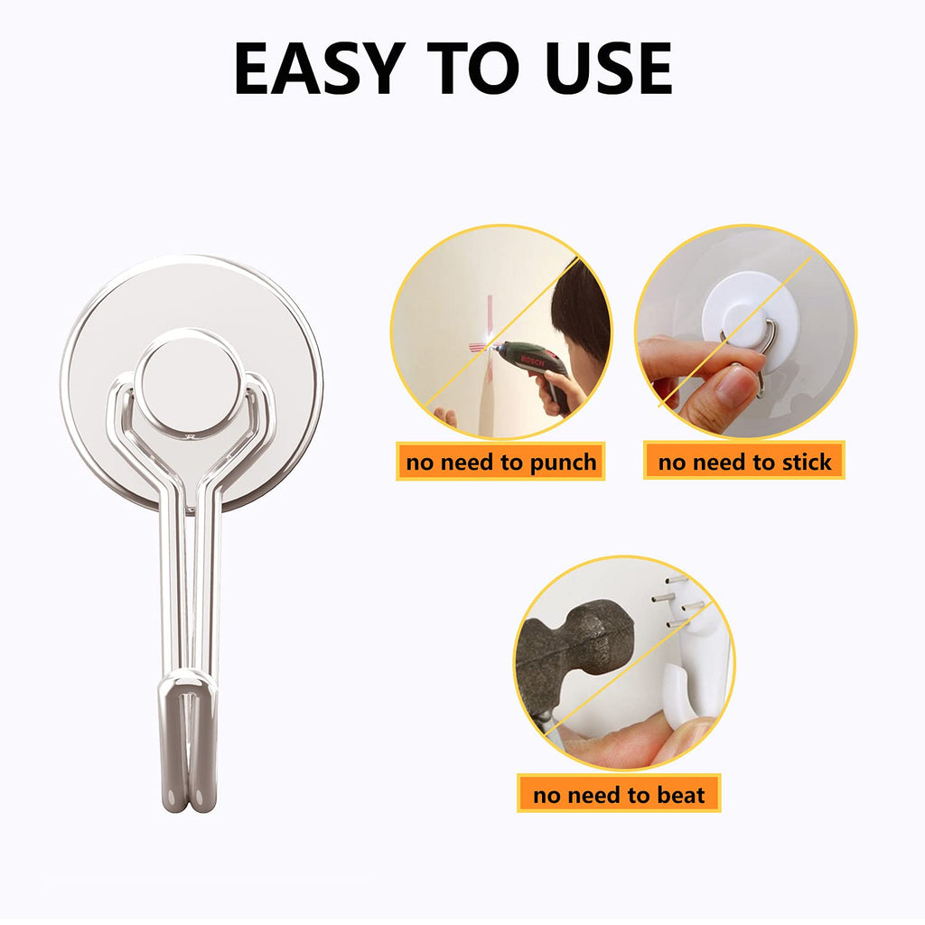 Tohoer Magnetic Hooks, Neodymium Magnets Hook Heavy Duty 30LBS with Rust Proof for Fridge, Refrigerator, Oven, Grill, BBQ, Key, Tools Holder, Utensil, Kitchen, Outdoor, Magnet for Hanging Wreaths