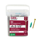 GRK Fasteners R4™ #9 x 2-1/2 Inch, Multi-Purpose Framing Screws, 575 PCS, Rust Resistant Climatek™ Coating, Outdoor Fencing and Deck Screws, Fast Bite Tip, Star Drive Recess, T-25 Bit Included, Gold