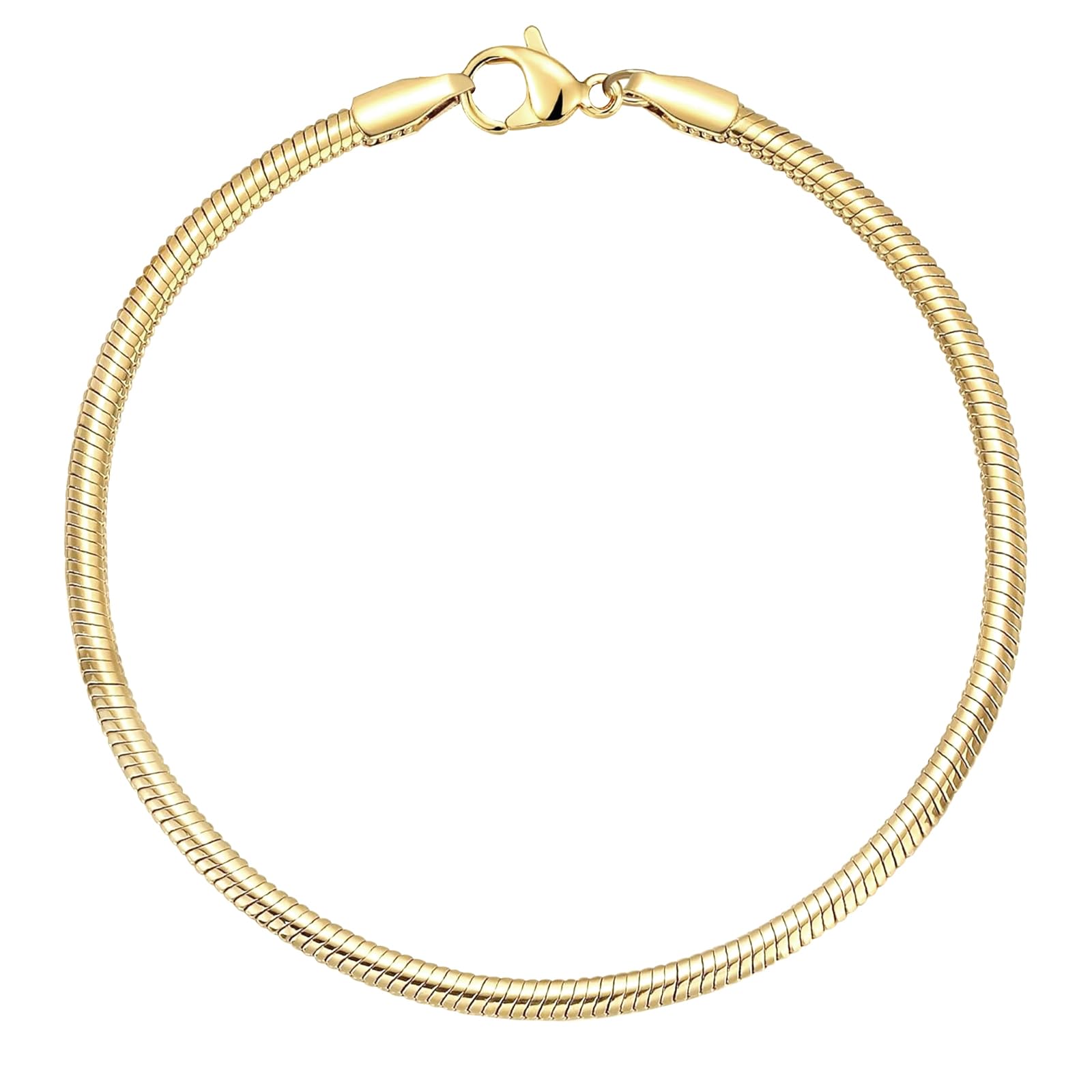 Charm Bracelet, 14K Gold Bracelets for Women，6.5",7",7.5",8",9" Dainty Snake Chain Bracelet Non Tarnish Jewelry Gifts for Her