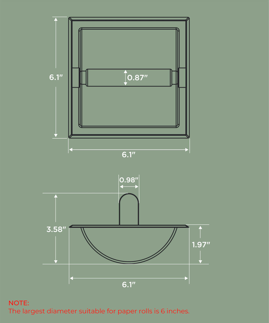 FORIOUS Recessed Toilet Paper Holder, Wall Mount Bathroom Tissue Holder