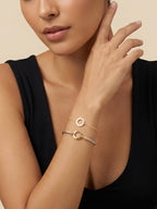 mulanci Cable Bracelets for Women, Twisted Cable Bracelet Cuff, Mixed Metal Two Tone Silver and Gold Bracelet, Wire Bangle Bracelets for Women