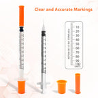 100 Pack Syringes with Needle, U-100 1ml 30G 5/16" 8mm Syringe