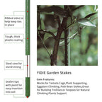 YIDIE Sturdy Metal Garden Plant Stakes 4 Ft Plastic Coated Steel Plant Sticks,Pack of 25