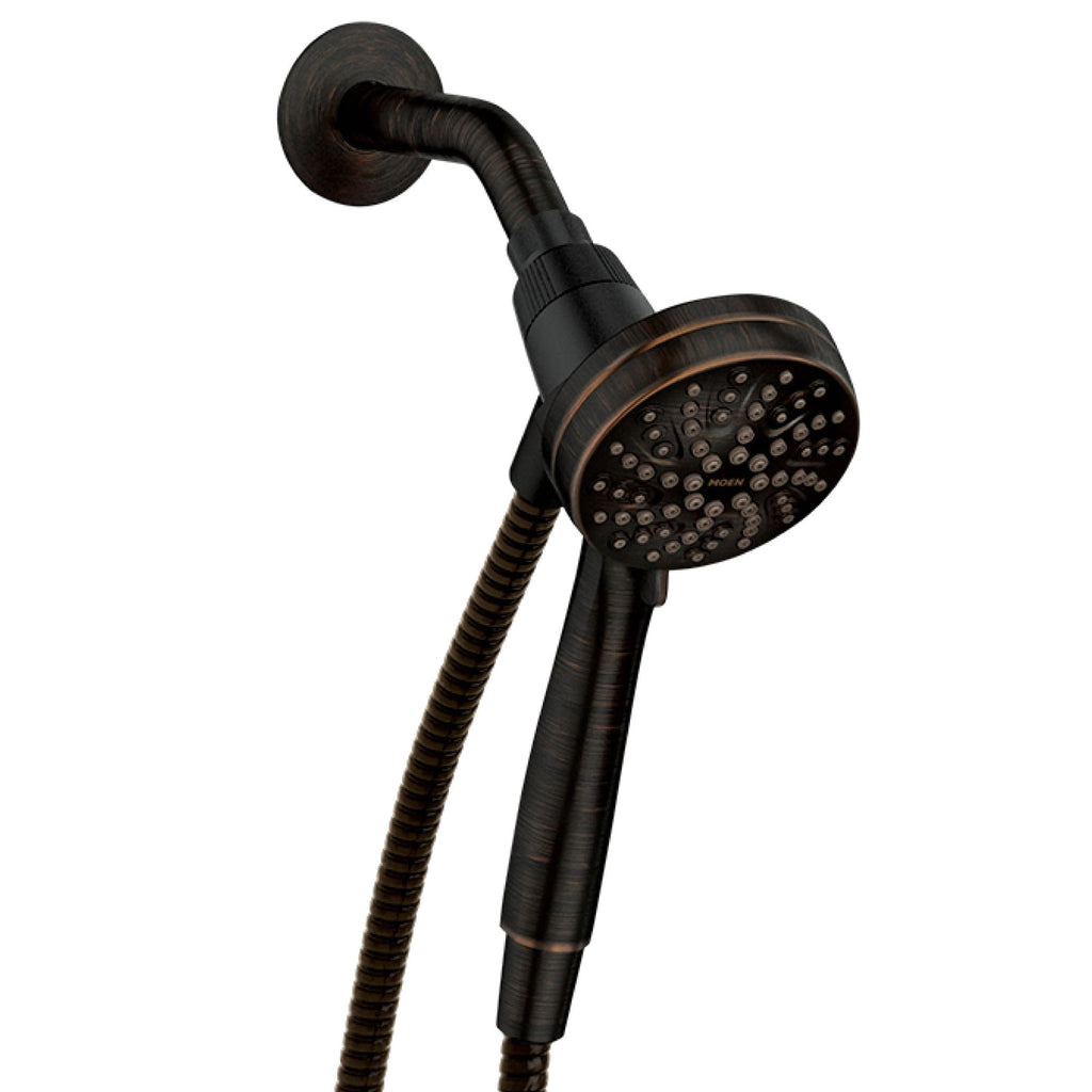Moen Engage Magnetix Mediterranean Bronze 3.5-Inch Six-Function Detachable Handheld Showerhead with Magnetic Docking System, 26100BRB
