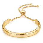 WOWORAMA Gold Hammered Bangle Bracelet for Women, Gold-Plated