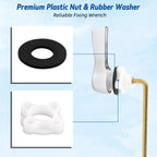 Hibbent Universal Front Mount Metal Toilet Handle Replacement Kit, Brass Toilet Tank Flush Lever with Stainless Steel Adjustable Flapper Chains for Most Toilets, Chrome