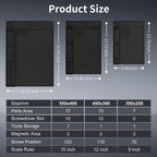 STREBITO Solder Mat Electronics Mat Silicone Repair Mat, Heat Resistant 932°F, Magnetic Project Mat Solder Pad for Soldering, Computer, Laptop, Cell Phone, RC, Gun, Size 17.7" x 11.8" (Black)