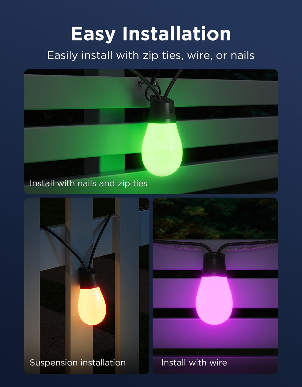 Govee S14 Bulb Outdoor String Lights 2, 96ft Smart RGBIC Warm White Lights with 30 LED Bulbs(2 Ropes of 48ft), 111 Scene Modes for Patio Decor, IP66 Compatible with Alexa, Google, Matter, APP Control