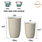 Wrova Wheat Straw Cups 6 PCS Good Alternative to Plastic Reusable Cups 20 oz Unbreakable Drinking Cup Reusable Dishwasher Safe Water Plastic Glasses Mixed Color