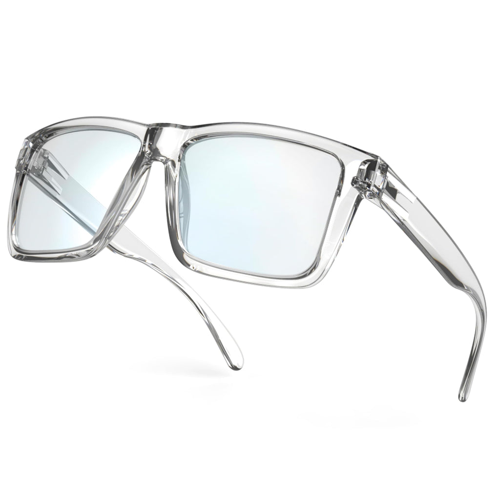MAXJULI Blue Light Glasses XXL Size Double Extra Large Z87 for Big Wide Heads Men 8228 (Clear)