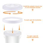 4 Pieces 5 Gallon Leak-Proof Bucket Lid Food Grade Plastic Storage Buckets Screw Seal Lids Screw Pail Lid Pet Food Storage Chicken Feeders Paint Storage Compatible with Gamma,White