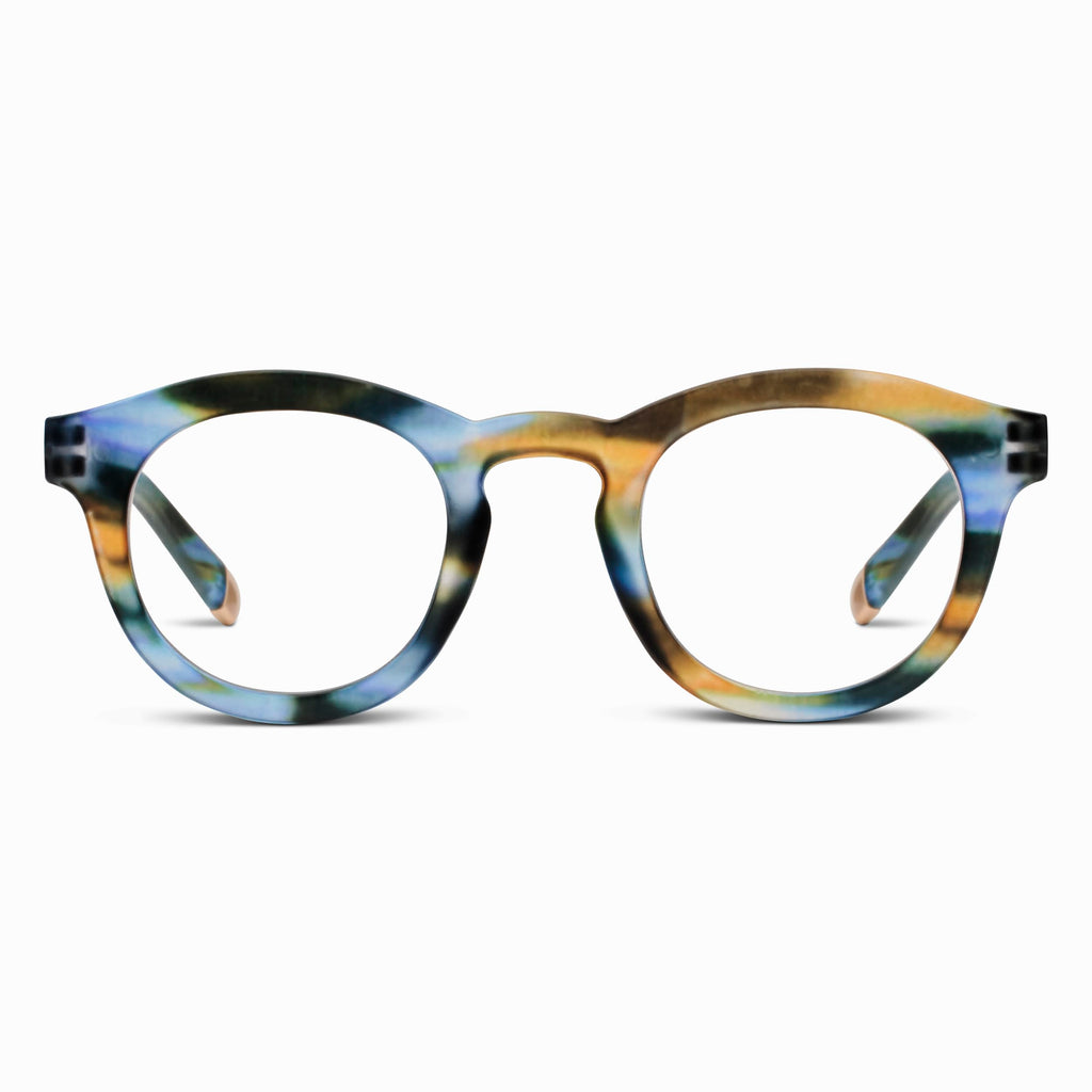 Peepers by PeeperSpecs Oprah's Favorite Women's Stardust Round Blue Light Blocking Reading Glasses - Multi Horn +1.75