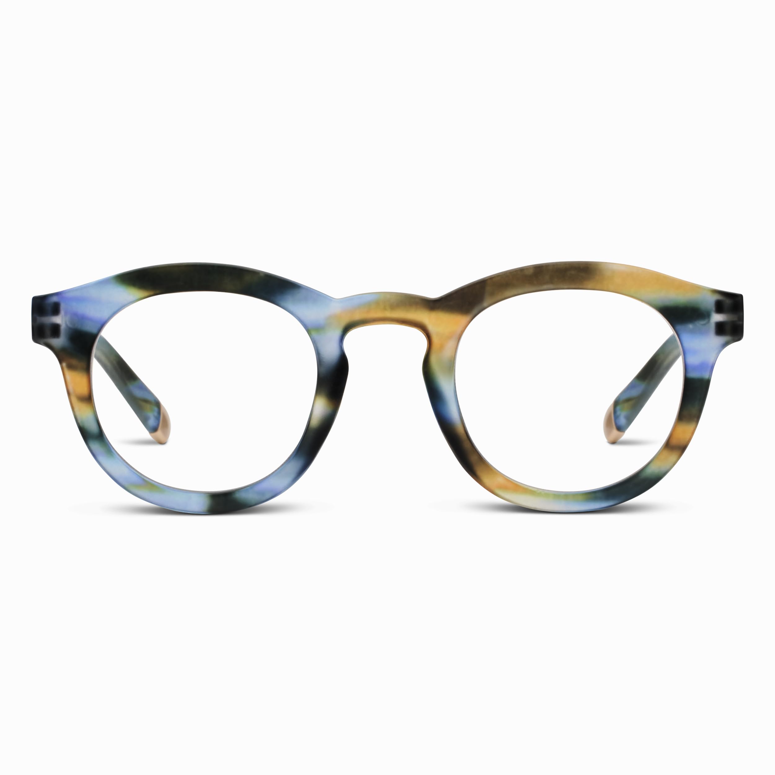 Peepers by PeeperSpecs Oprah's Favorite Women's Stardust Round Blue Light Blocking Reading Glasses - Multi Horn +1.75