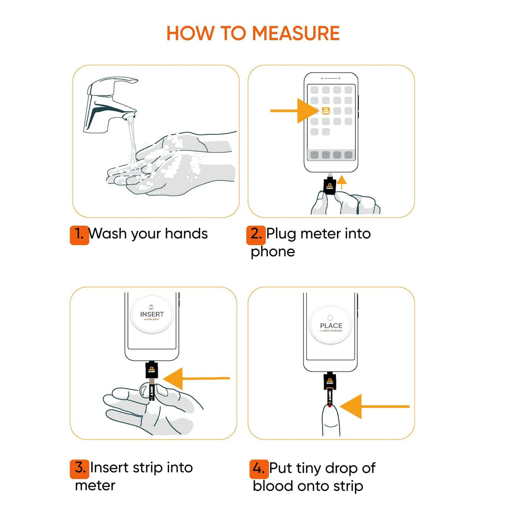 Dario 100 Blood Glucose Test Strips - Only works with Dario Monitor (25 Pack x 4)