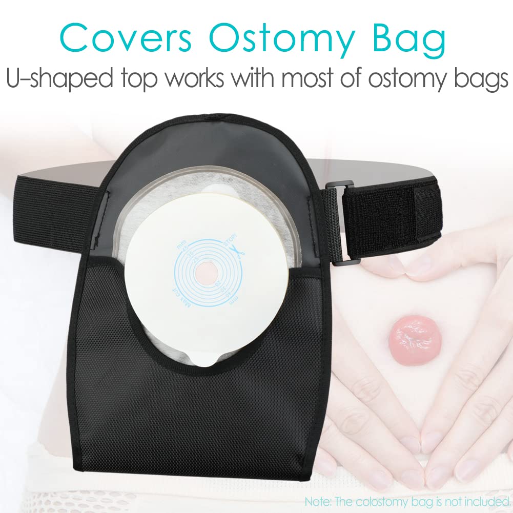 Waterproof Ostomy Bag Cover Belt Adjustable Washable Colostomy Bag Covers Protector Reusable Stoma Urostomy Ileostomy Pouch Supplies Leak-proof Odour Masking Noise Reduction for Patients Women Men