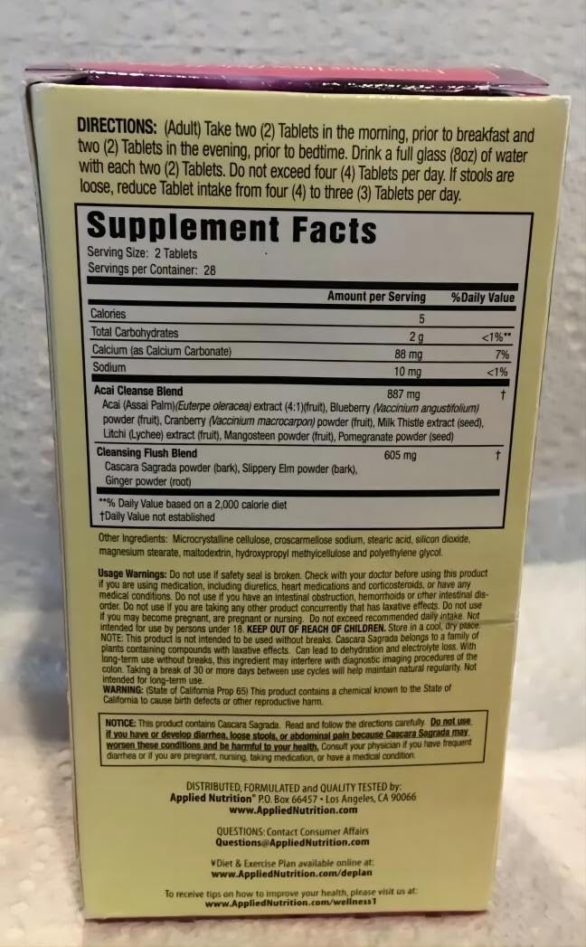 Applied Nutrition 14-Day Acai Berry Cleanse 56-Count Bottle (Pack of 3) EW@GHT