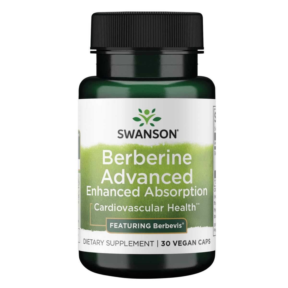 Swanson Berberine Advanced Enhanced Absorption Supplement for Health-Conscious Adults Seeking Optimized Bioavailability - Featuring Berbevis 550 mg (30 Vegan Capsules)