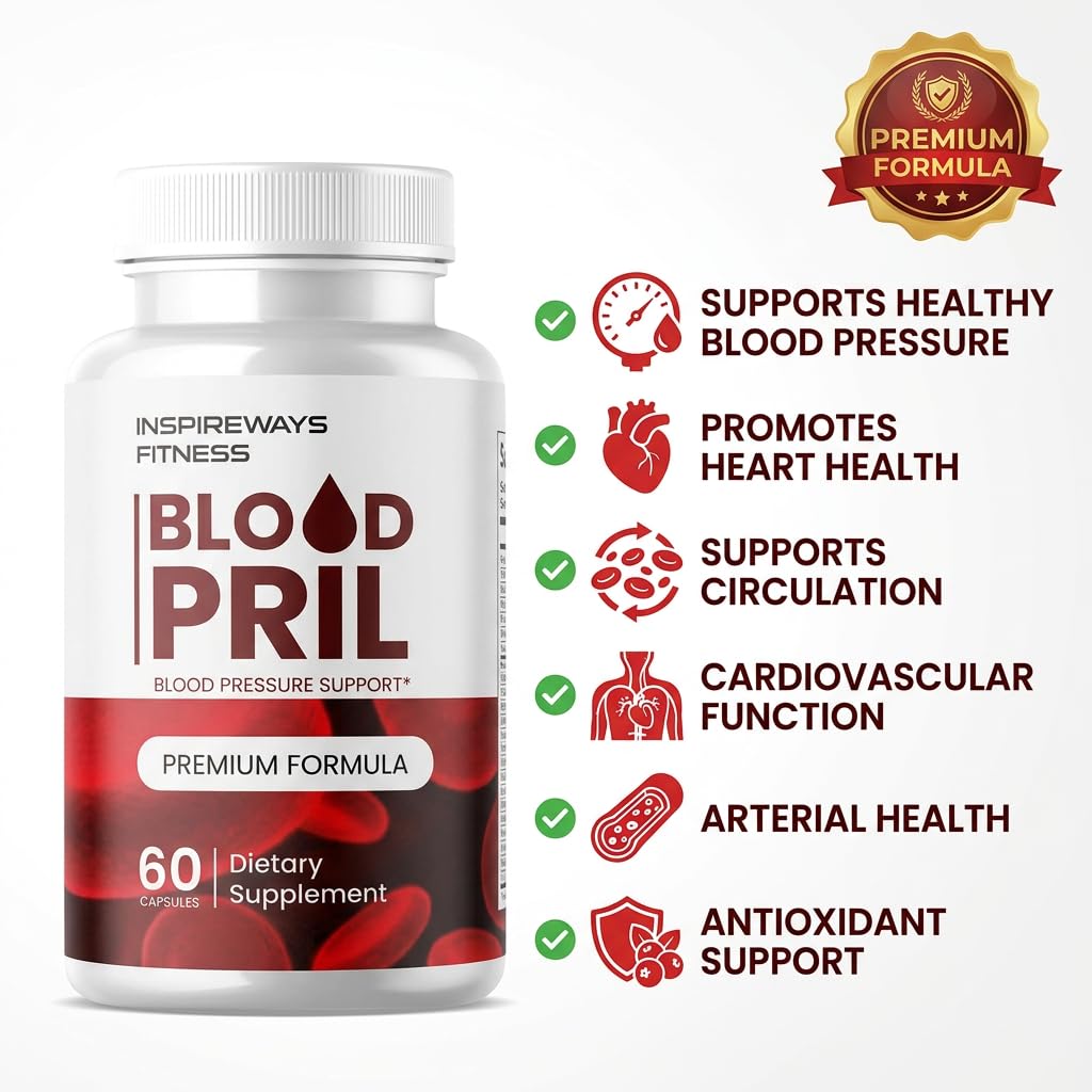 Fitness InspireWays Blood Pril Capsules, Official Blood PRIL Support Supplement Pills - All Natural Healthy Formula (120 Capsule)