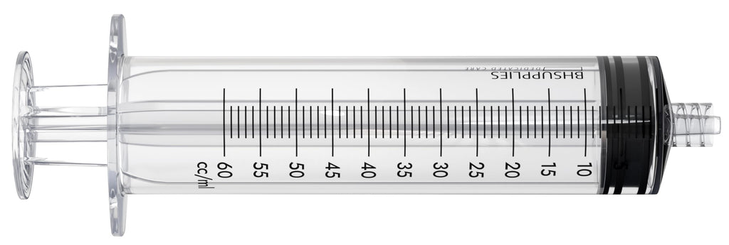 BH Supplies 60ml Luer Lock Tip Syringes (No Needle) - Sterile, Individually Wrapped - 50 Syringes