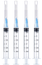 4 Pack 3ml Disposable Syringe with 23Ga 1.0 Inch, Luer Lock Syringes, Individual Sterilized Wrapped