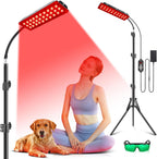 Rikimxin Red Light Therapy Lamp for Body, Infrared Light Therapy Lamps with Stand, 660nm Red and 850nm Near Infrared Redlight Therapy Device for Full Body Overall Health at Home with Eyes Protection