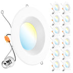 Sunco 12 Pack 6 Inch Retrofit LED Recessed Lights, 5CCT, 13W=100W Dimmable