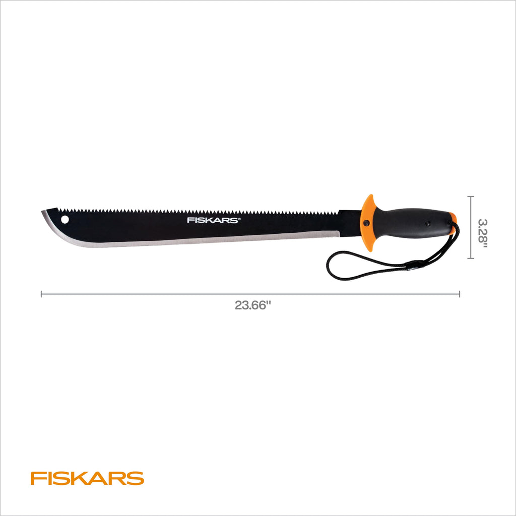 Fiskars 24" Machete Saw, Dual-Edge w/Tempered Steel Blade & Aggressive Saw