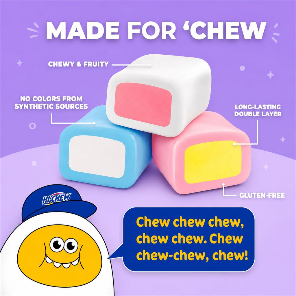 HI-CHEW Variety Mix, Pack of 6 Bags - 17 Flavor Assort Sweet and Sour Chewy Candy, Unique Fun Soft - Immensely Juicy Fruity Candy Flavors - Individually Wrapped Halloween Candy
