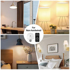 BLUEYE Rechargeable Light Bulbs,2Pack,10W,Remote Control,Soft Warm 2700K-6000K,50W Equivalent,450Lumens,E26 Detachable Charging,Battery Operated Emergency Lamp for No Outlet