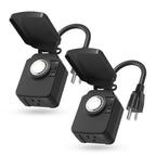BN-LINK Outdoor 24-Hour Mechanical Timer Outlet, 1 Grounded Outlet, 2 Pack