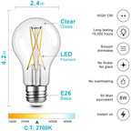 TJOY 6 Pack A19 Vintage LED Edison Bulbs, Dimmable Light Bulb 50W Equivalent, High Brightness 2700K Warm White, 5W E26 Standard Base, 470Lumens, CRI80+, Clear Glass Filament Bulb for Home, Farmhouse