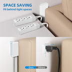 TiFFCOFiO Flat Plug Outlet Strip, 6 Feet Extension Cord 3 Prong, 3 Grounded Outlets with Mounting Holes, 13A/1625W, 16 AWG (Twin Outlets with Cover)