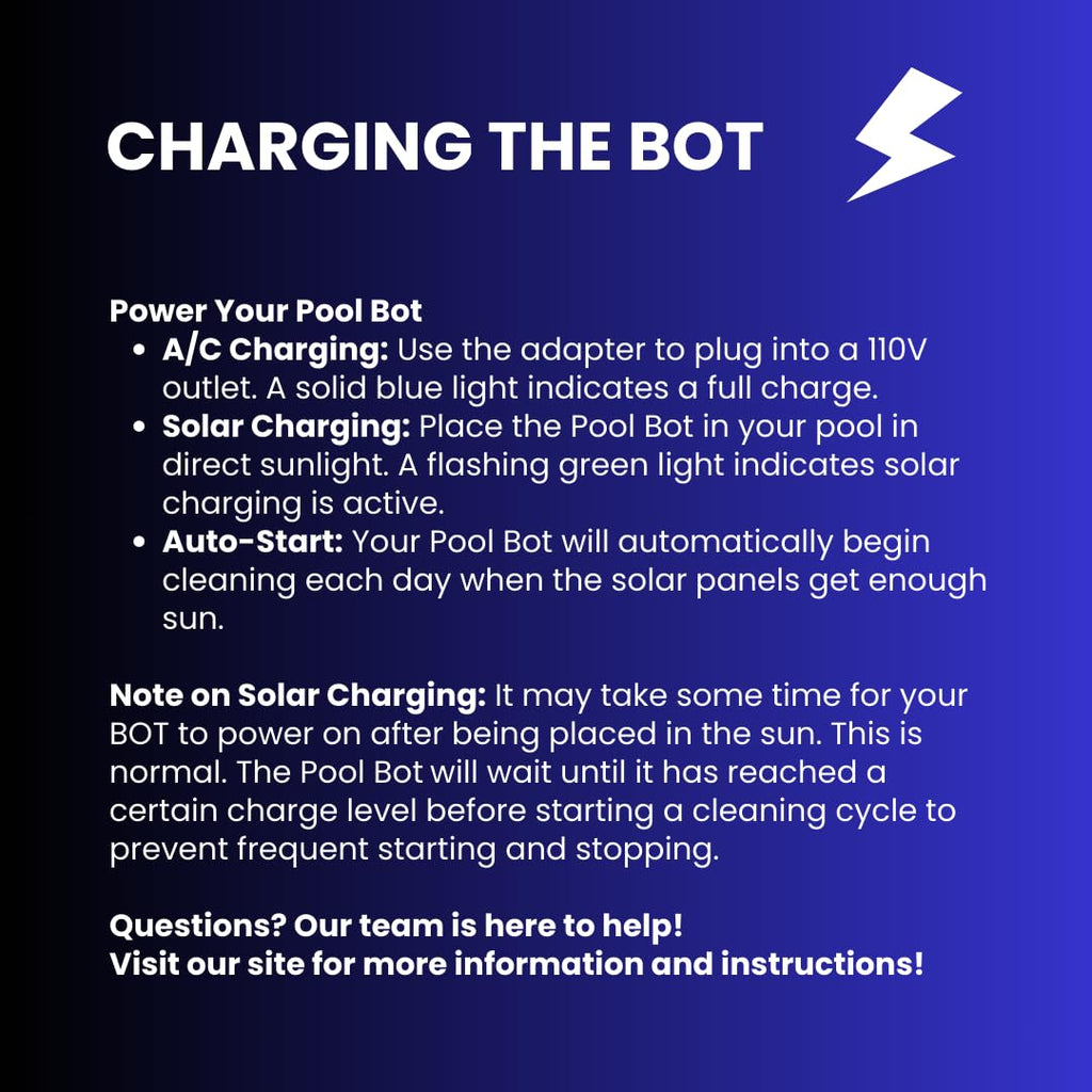 The Original Pool Bot™ Skimmer | Solar Surface Cleaner | Solar Pool Automatic Next Gen Avoidance System | All Day Runtime | Large Capacity Basket