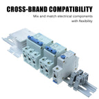 VAMRONE 10 Piece Aluminum DIN Rails, 12 Inches Long, 35mm Wide, 7.5mm High, Top Hat Slotted DIN Rail with RoHS, Extra Premium Screws Included for Hardware Components Mounting