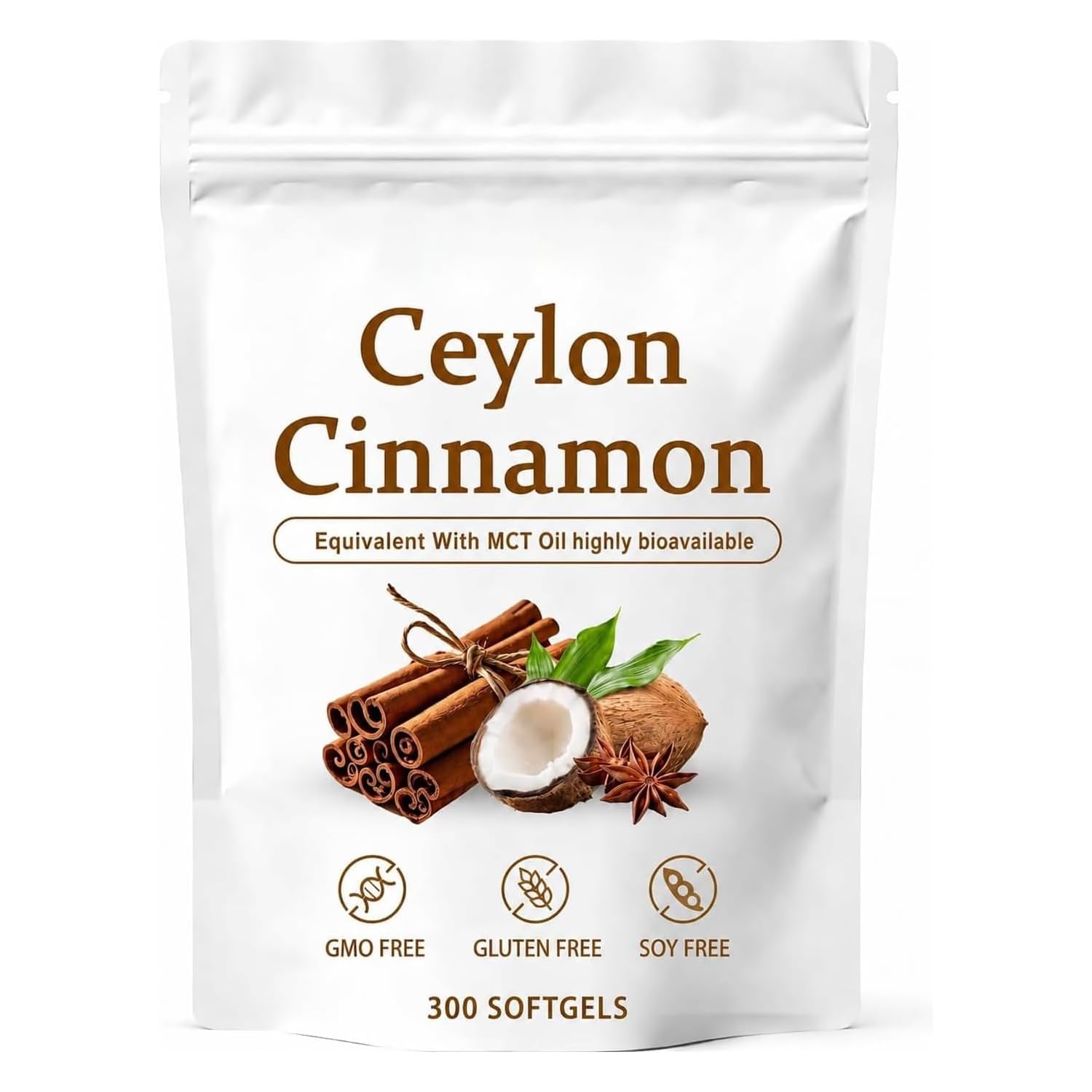 BELANO Noralife Ceylon Cinnamon Soft Gels,Ceylon Cinnamon Capsules,Highly Bioavailable Herbal Extracts, Gluten & Soy-Free，300 Softgels