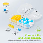 AUVON XL Weekly Pill Organizer 2 Times a Day, Pill Box 7 Day with One-Side Large Openings for Easy to Use, White AM PM Pill Case for Medication, Vitamins, Fish Oils, Supplements