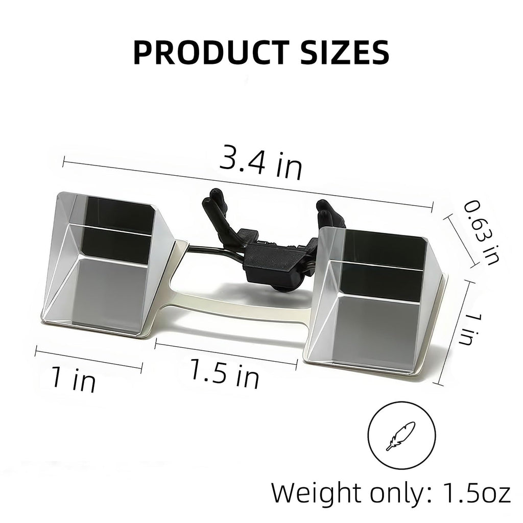 CHANGAR Clip on Lazy Glasses for Myopia People，Look Down Prism Glasses for Crocheting Knitting，Laying Down Reading Glasses in Bed Sofa，lazy Reading Glasses for Bedridden Lying Down Watching Reading