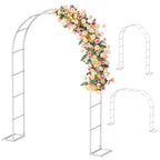 Sunexinlo Garden Arch Trellis with Base, 5.3'W x 7.6'H or 7.9'W x 6.3'H Wedding Arch, Metal Garden Trellis for Climbing Plants Outdoor Wedding Christmas Bridal Party Decoration, White