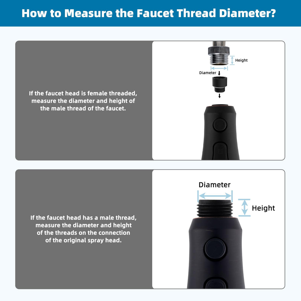Hibbent Pull Down Kitchen Faucet Head Replacement, 3-Function NSF/ANSI/CAN 61 & CUPC Certified Sink Spray Nozzle, 15 Adapters, Compatible with Moen, Delta, Kohler Faucets, Oil-Rubbed Bronze