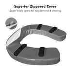 Soft Padded Toilet Seat Cushion with 2-Inch High-Density Foam & Waterproof PU Fabric, U-Shape Padded Toilet Cushion - Secure Hook & Loop Tape, Fits Standard/Elongated Toilets (Grey)