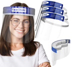 Medical Nation Face Shield | Case of 200 | Clear Plastic Face Shields for Women, Men & Kids, Anti-Fog, Lightweight Reusable Face Shield Mask, Safety Visor Cover with Comfortable Sponge & Elastic Band